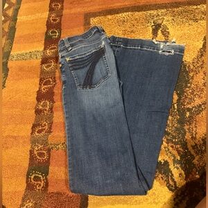 7 For All Mankind Dark Blue Straight Leg Jeans